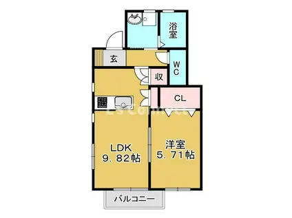 花みずきII(1LDK/1階)の間取り写真