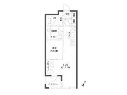 パークキューブ銀座イースト(1LDK/8階)の間取り写真