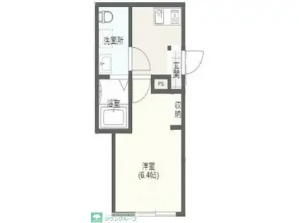 飯能市栄町アパート(1K/3階)の間取り写真