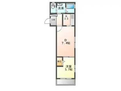 シャーメゾン鈴蘭台駅前(1DK/2階)の間取り写真