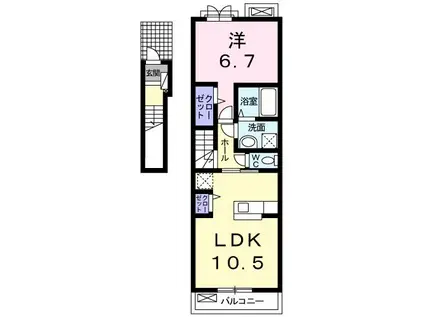 ウィステリア(1LDK/2階)の間取り写真