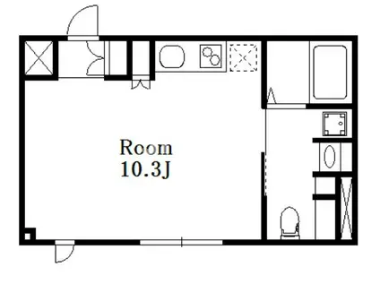 URBAN CUBE三鷹(ワンルーム/2階)の間取り写真