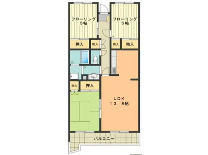 プリマヴェーラ(3LDK/1階)の間取り写真