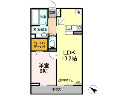 ＪＲ相模線 南橋本駅 徒歩4分 3階建 築6年(1LDK/1階)の間取り写真