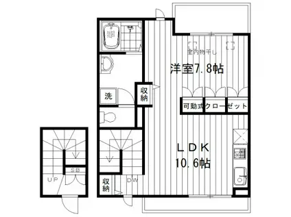 ガーデン欅 南棟(1LDK/2階)の間取り写真
