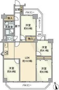 グリーンコーポ高蔵(4LDK/6階)の間取り写真