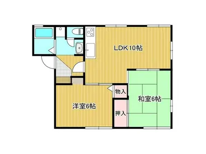 メゾンドルビコン(2LDK/2階)の間取り写真