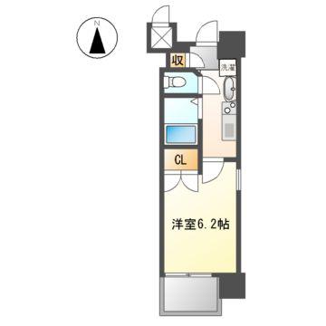 パルティール城西(1K/12階)の間取り写真