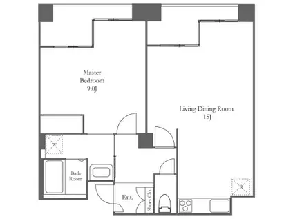 品川プリンスレジデンス(1LDK/5階)の間取り写真