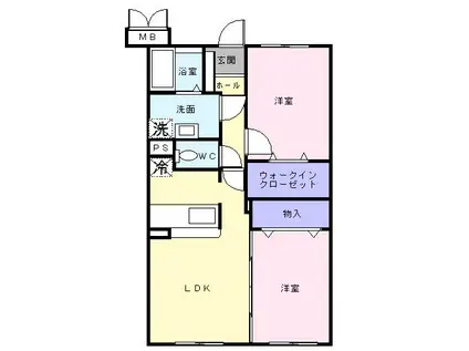 クラール小坂井(2LDK/2階)の間取り写真