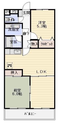グランデ(2LDK/1階)の間取り写真