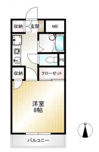 ハイシティー堀南(1K/3階)の間取り写真