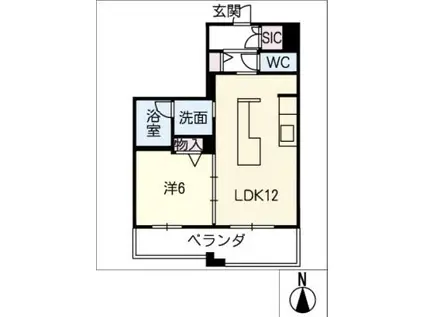 リオリエント八ツ草(1LDK/3階)の間取り写真