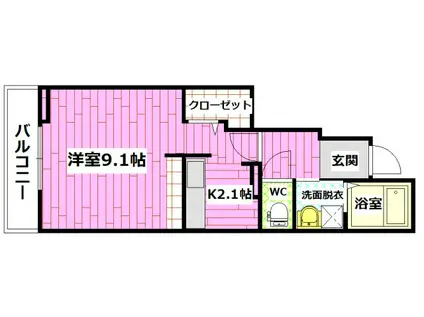 グランコリーヌ III(1K/1階)の間取り写真