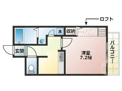 カスターニャ三国本町(1K/5階)の間取り写真