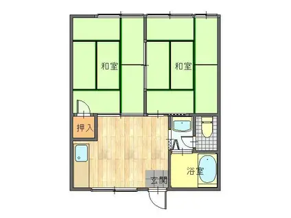 パディー野田(2DK/2階)の間取り写真