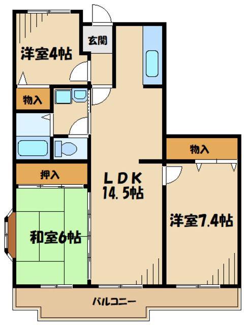 メゾンベール桜台(3LDK/4階)の間取り写真