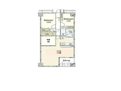 ミサワホームズ三輪(3LDK/4階)の間取り写真