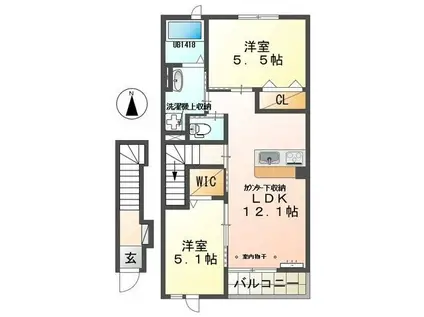 ソフィア(2LDK/2階)の間取り写真