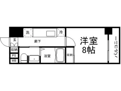 リヴェール清瀬Ⅱ(1K/6階)の間取り写真