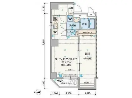 リヴシティ上野入谷(1LDK/8階)の間取り写真