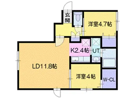 ホワイトコート(2LDK/3階)の間取り写真