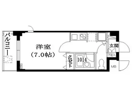 ジョイシティ中野(1K/3階)の間取り写真