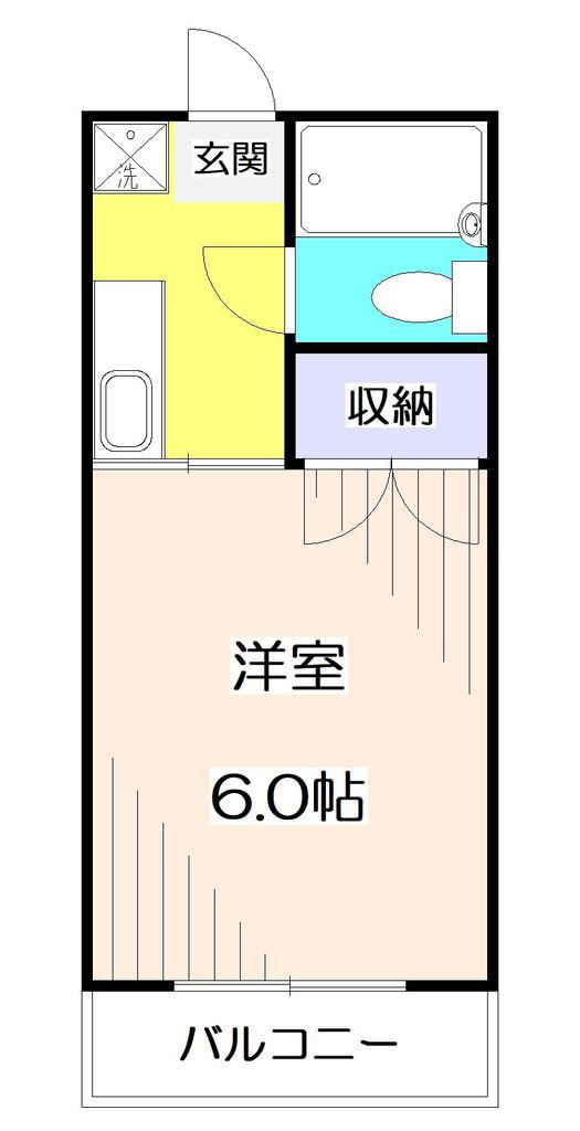 所沢ハイム(1K/1階)の間取り写真