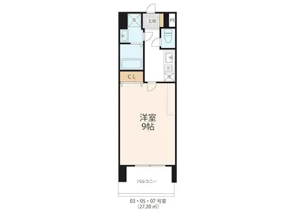 GRAND SOLEIL III(1K/7階)の間取り写真