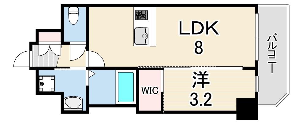 スワンズシティ神戸湊川2(1LDK/13階)の間取り写真