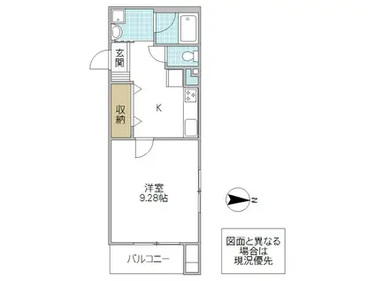 HYDE PARK MITO(1K/2階)の間取り写真