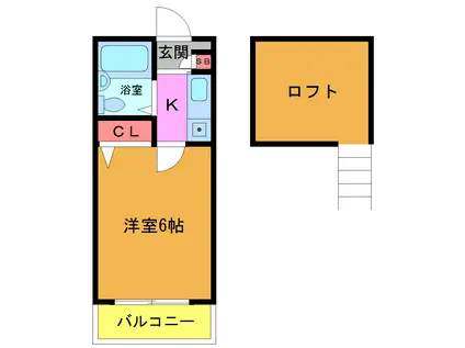 ローズアパートK99番館(1K/1階)の間取り写真