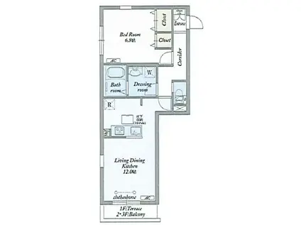 MY STYLE VINTAGE 扇大橋(1LDK/3階)の間取り写真