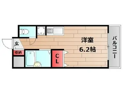 サンエキューズII(ワンルーム/4階)の間取り写真