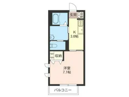 シャーメゾンエトワール(1K/1階)の間取り写真