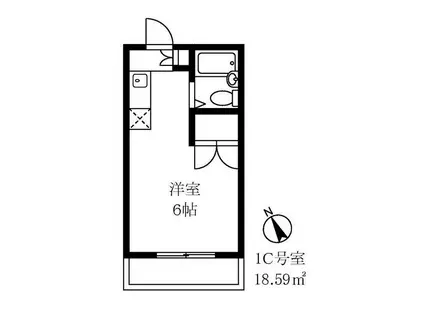 グリーンハウス(1K/1階)の間取り写真