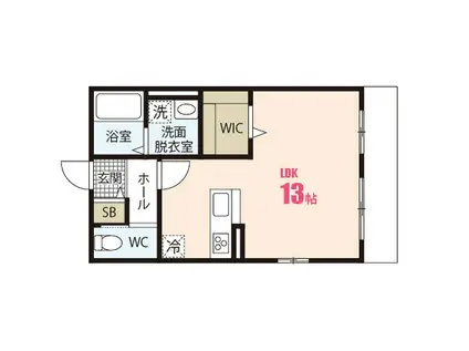 プライムリュクスフラット(ワンルーム/2階)の間取り写真