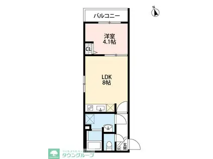 オリーブ海神(1LDK/2階)の間取り写真