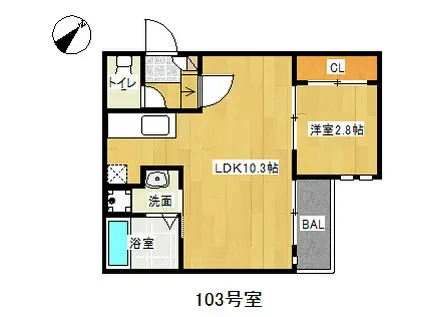 GRANDTICPRECIOUS博多(1LDK/1階)の間取り写真