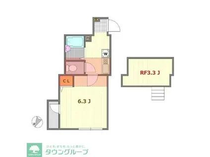 コンフォート千歳烏山(1K/3階)の間取り写真