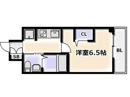 エステムコート難波ウエスト-SIDEVIザ・フォース(1K/3階)の間取り写真