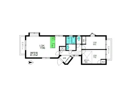 久が原ハウス(2LDK/2階)の間取り写真
