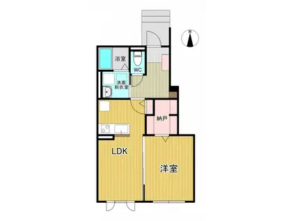 きたかなざわ蒼い杜(1LDK/1階)の間取り写真