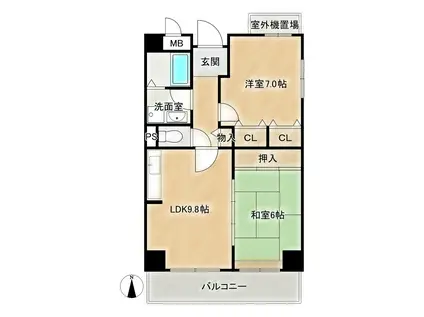 ルミエール東雲(2LDK/5階)の間取り写真