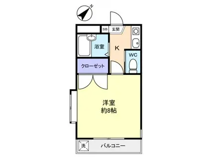 ジュネパレス津田沼第16(1K/2階)の間取り写真