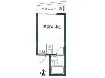 シャンテ十条仲原(ワンルーム/2階)の間取り写真