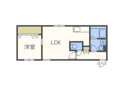 ハレービュー麻生(1LDK/2階)の間取り写真