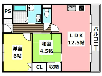 第2田中マンション(2LDK/2階)の間取り写真