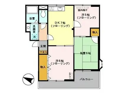 ヴァンベール南浦和(3DK/2階)の間取り写真