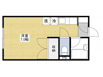 カーサハラ(1K/2階)の間取り写真